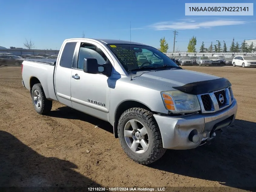 2007 Nissan Titan Xe/Se/Le VIN: 1N6AA06B27N222141 Lot: 12118230