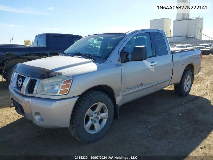 2007 Nissan Titan Xe/Se/Le VIN: 1N6AA06B27N222141 Lot: 12118230