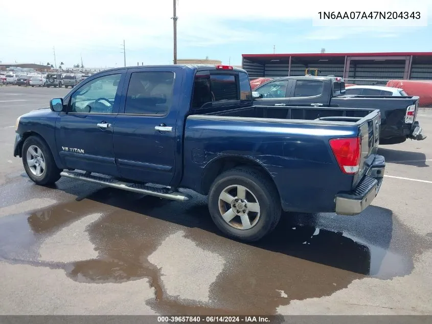 2007 Nissan Titan Se VIN: 1N6AA07A47N204343 Lot: 39657840