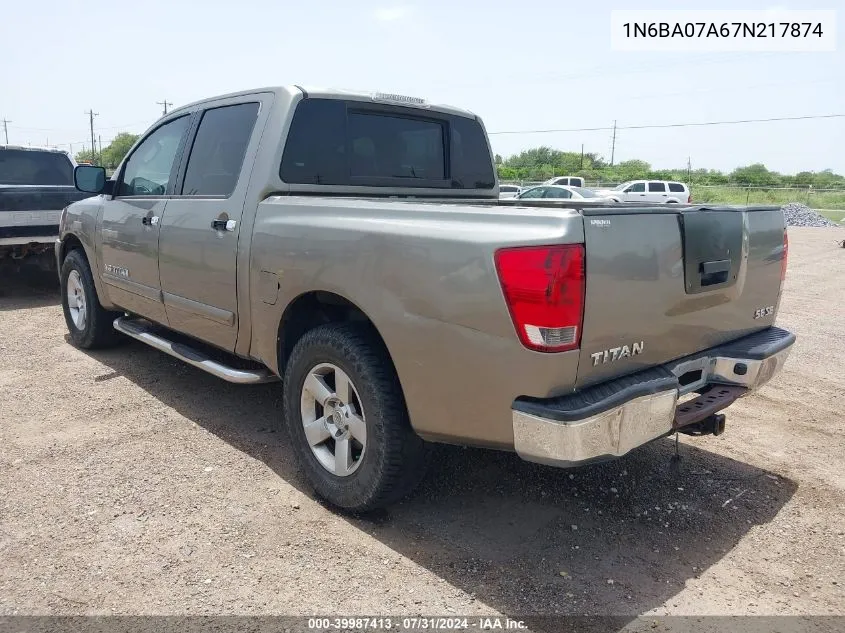 2007 Nissan Titan Se VIN: 1N6BA07A67N217874 Lot: 39987413