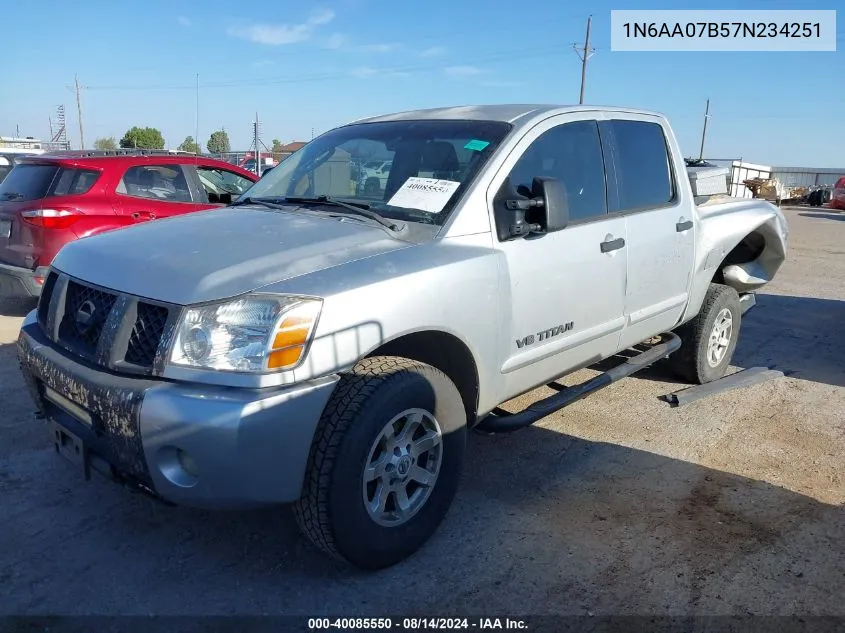 2007 Nissan Titan Se VIN: 1N6AA07B57N234251 Lot: 40085550