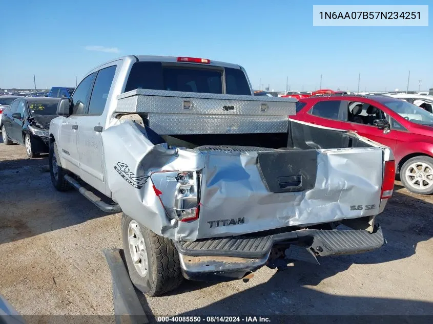 2007 Nissan Titan Se VIN: 1N6AA07B57N234251 Lot: 40085550