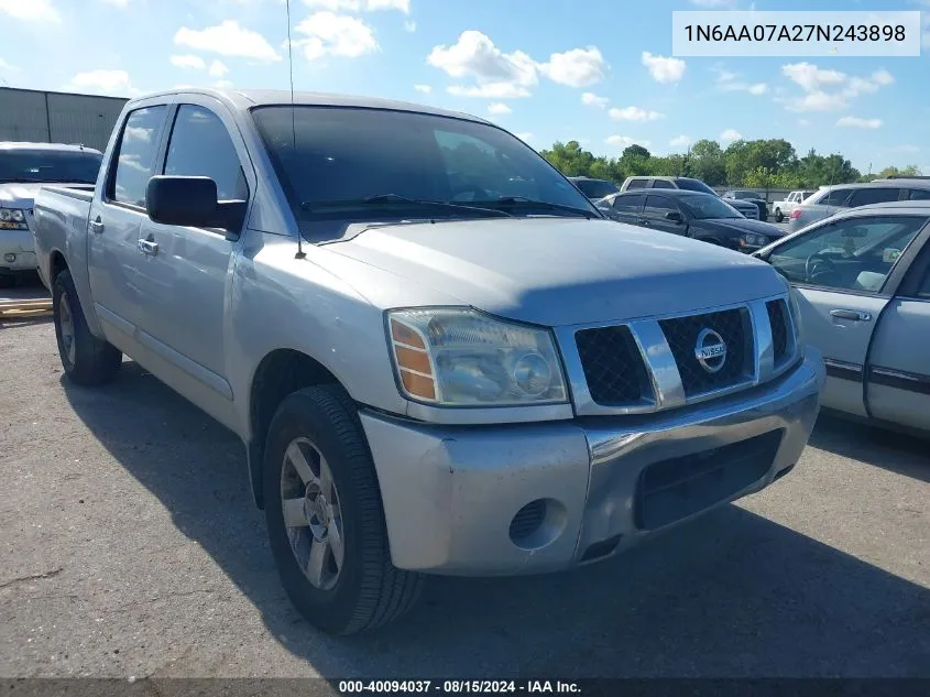 2007 Nissan Titan Se VIN: 1N6AA07A27N243898 Lot: 40094037