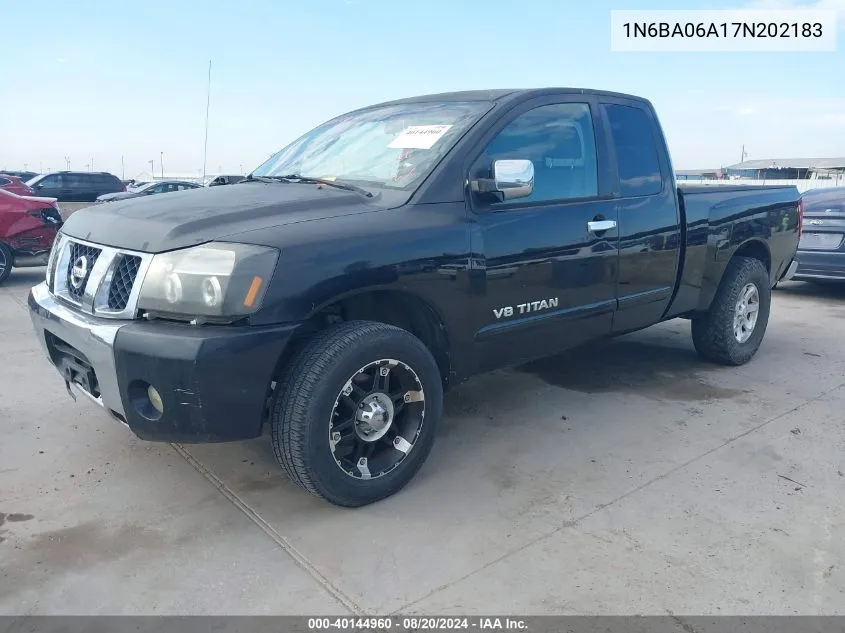 2007 Nissan Titan Se VIN: 1N6BA06A17N202183 Lot: 40144960