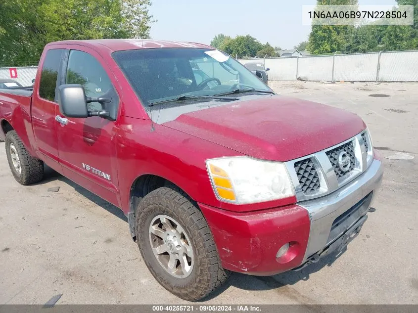 2007 Nissan Titan Se VIN: 1N6AA06B97N228504 Lot: 40255721