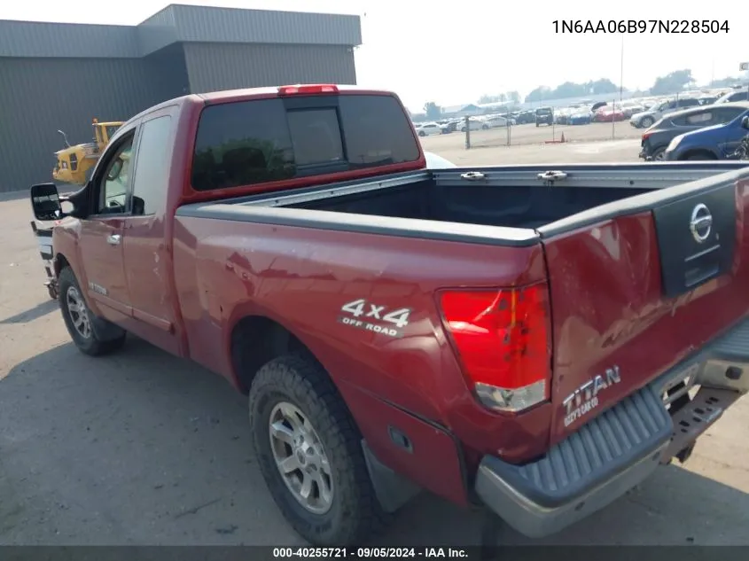 2007 Nissan Titan Se VIN: 1N6AA06B97N228504 Lot: 40255721