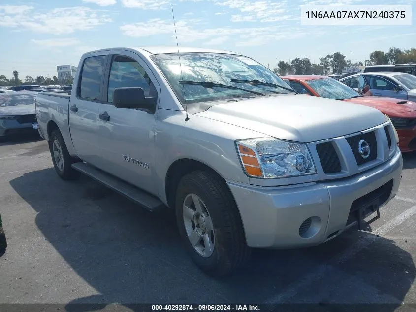 2007 Nissan Titan Le/Se/Xe VIN: 1N6AA07AX7N240375 Lot: 40292874