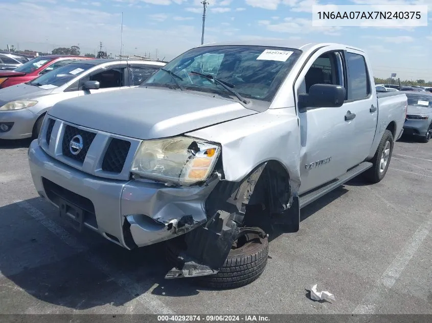 2007 Nissan Titan Le/Se/Xe VIN: 1N6AA07AX7N240375 Lot: 40292874