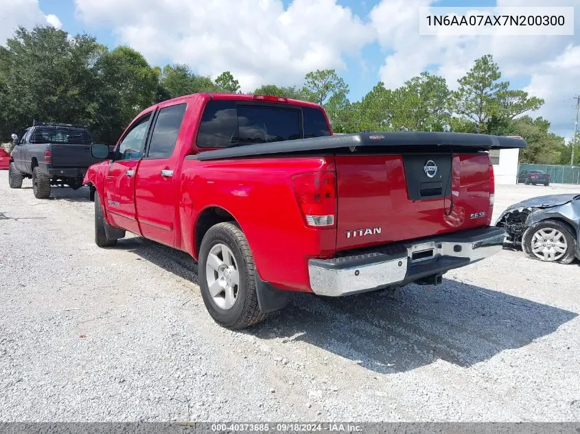 2007 Nissan Titan Se VIN: 1N6AA07AX7N200300 Lot: 40373685