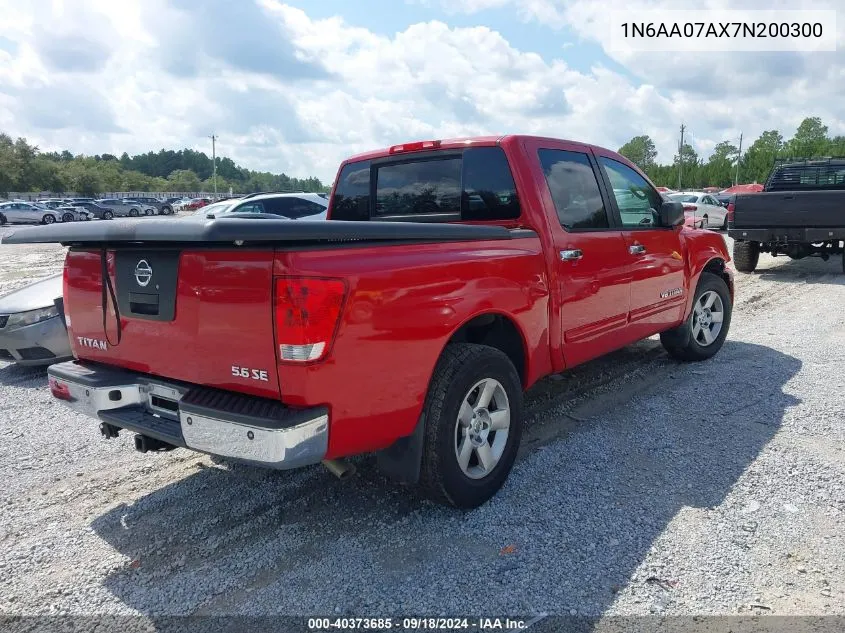 2007 Nissan Titan Se VIN: 1N6AA07AX7N200300 Lot: 40373685