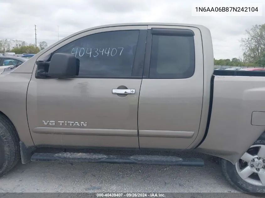 1N6AA06B87N242104 2007 Nissan Titan Xe/Se/Le