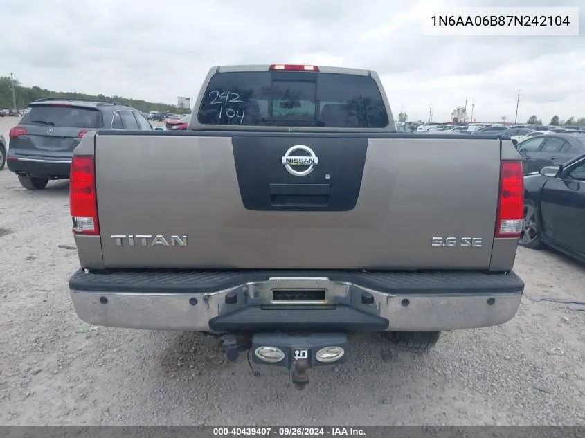 1N6AA06B87N242104 2007 Nissan Titan Xe/Se/Le