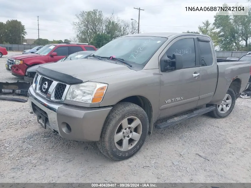 2007 Nissan Titan Xe/Se/Le VIN: 1N6AA06B87N242104 Lot: 40439407