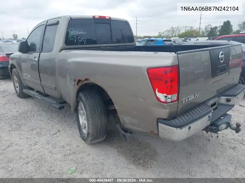 2007 Nissan Titan Xe/Se/Le VIN: 1N6AA06B87N242104 Lot: 40439407