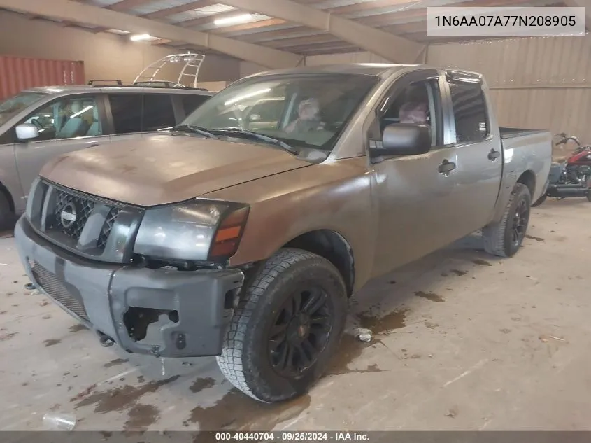 2007 Nissan Titan Xe VIN: 1N6AA07A77N208905 Lot: 40440704