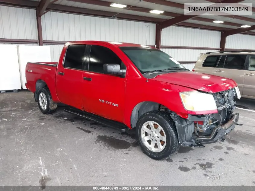 2007 Nissan Titan Xe VIN: 1N6AA07B87N203849 Lot: 40448749