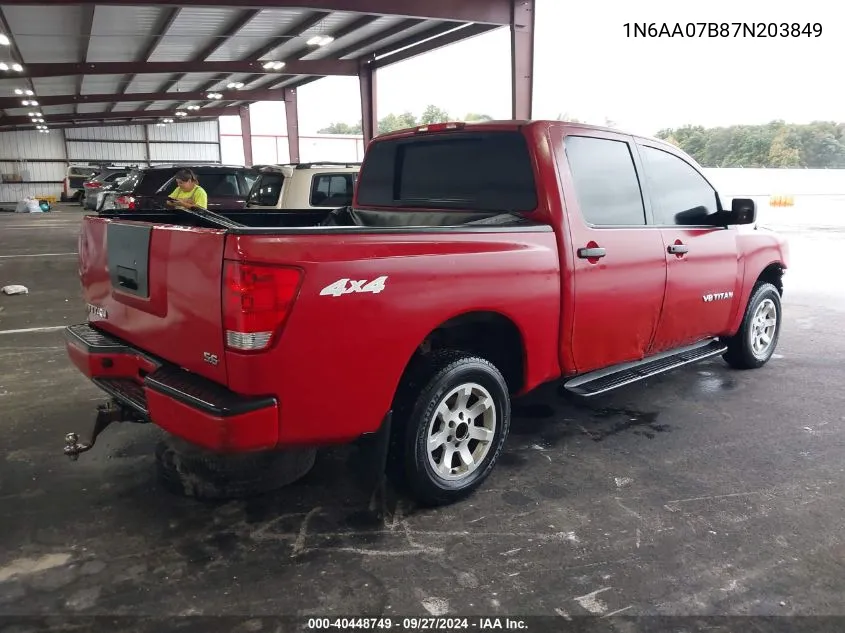 1N6AA07B87N203849 2007 Nissan Titan Xe