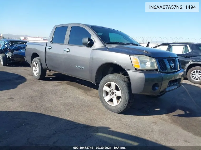 2007 Nissan Titan Xe VIN: 1N6AA07A57N211494 Lot: 40472746