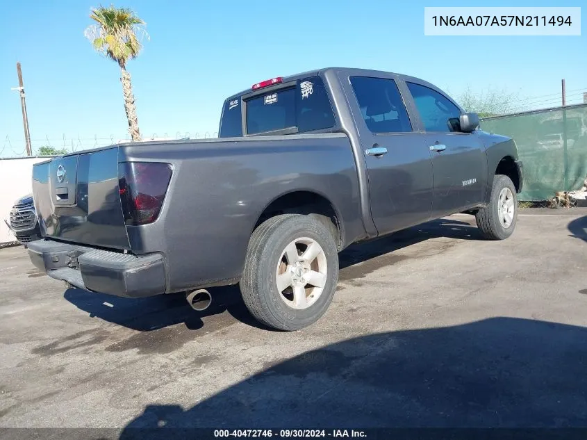 1N6AA07A57N211494 2007 Nissan Titan Xe