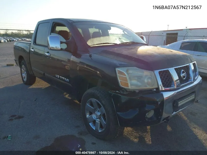 1N6BA07A57N212567 2007 Nissan Titan Se