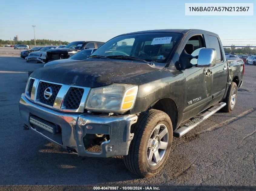 1N6BA07A57N212567 2007 Nissan Titan Se