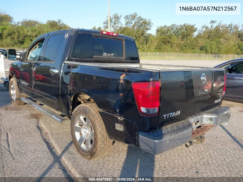 1N6BA07A57N212567 2007 Nissan Titan Se