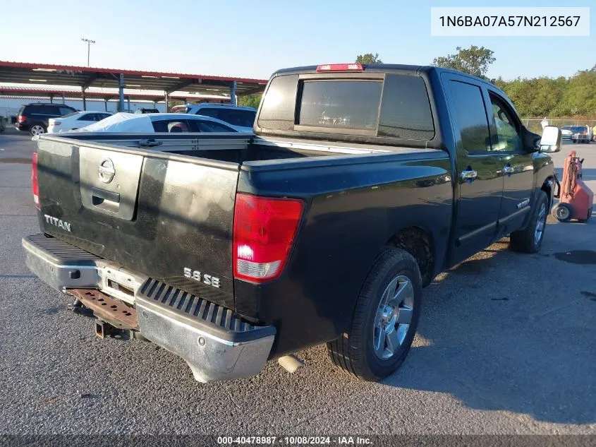 1N6BA07A57N212567 2007 Nissan Titan Se