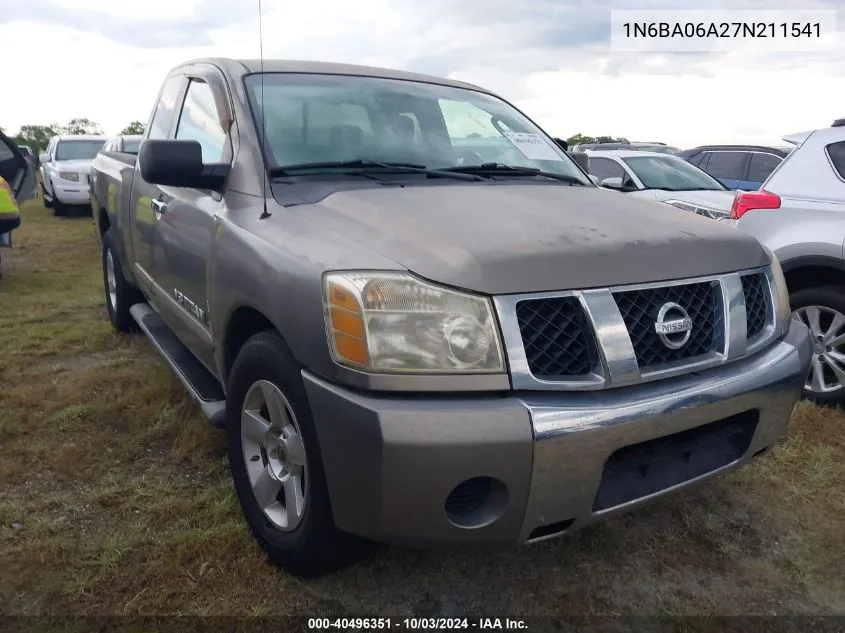 2007 Nissan Titan Xe/Se/Le VIN: 1N6BA06A27N211541 Lot: 40496351