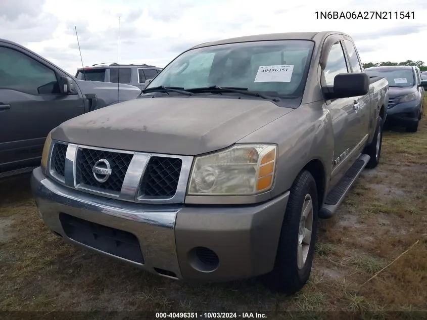 2007 Nissan Titan Xe/Se/Le VIN: 1N6BA06A27N211541 Lot: 40496351