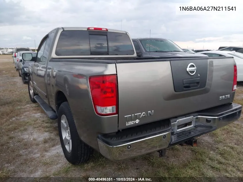 2007 Nissan Titan Xe/Se/Le VIN: 1N6BA06A27N211541 Lot: 40496351