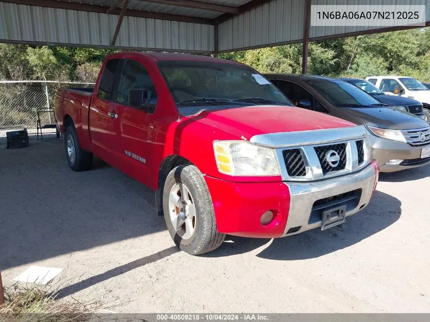 2007 Nissan Titan Se VIN: 1N6BA06A07N212025 Lot: 40509218