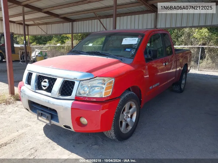 2007 Nissan Titan Se VIN: 1N6BA06A07N212025 Lot: 40509218