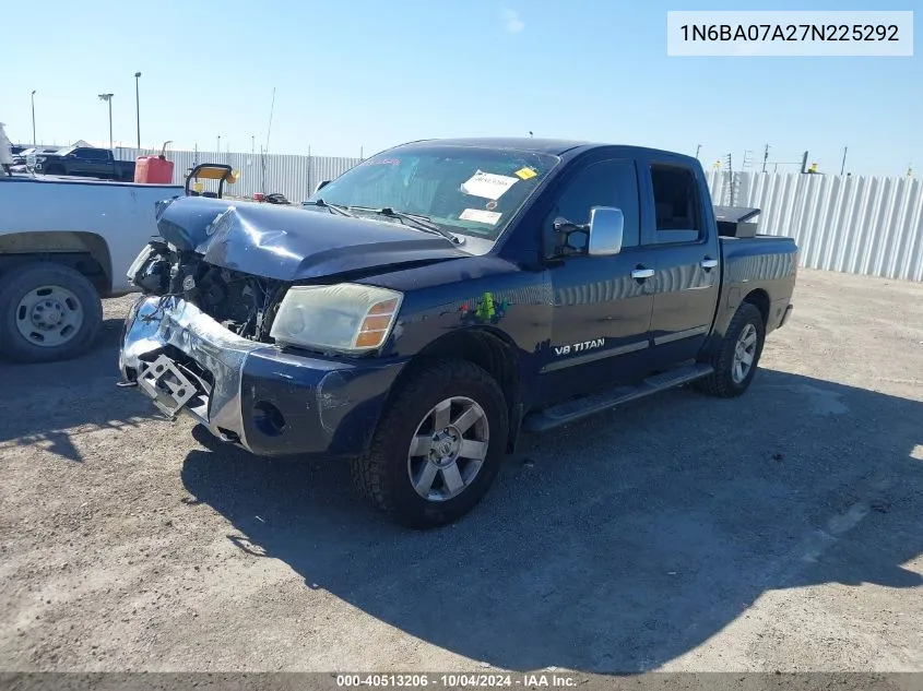 2007 Nissan Titan Le VIN: 1N6BA07A27N225292 Lot: 40513206