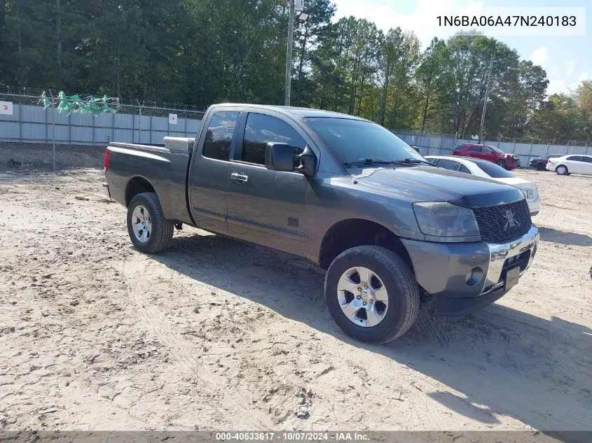 2007 Nissan Titan Se VIN: 1N6BA06A47N240183 Lot: 40533617