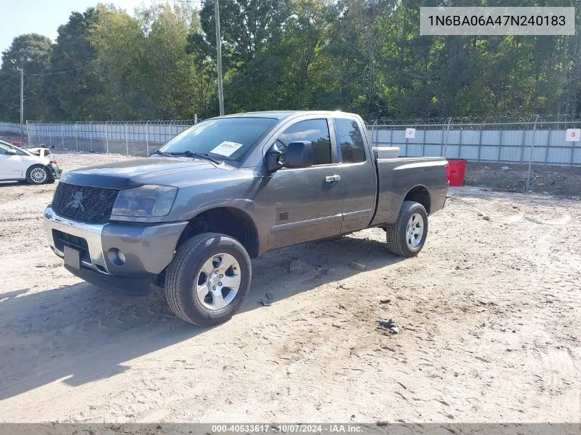 2007 Nissan Titan Se VIN: 1N6BA06A47N240183 Lot: 40533617