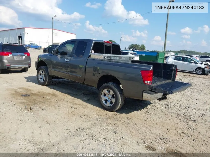 2007 Nissan Titan Se VIN: 1N6BA06A47N240183 Lot: 40533617