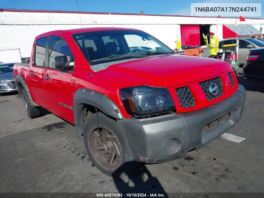 2007 Nissan Titan Xe VIN: 1N6BA07A17N244741 Lot: 40574392