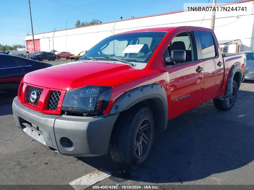 2007 Nissan Titan Xe VIN: 1N6BA07A17N244741 Lot: 40574392