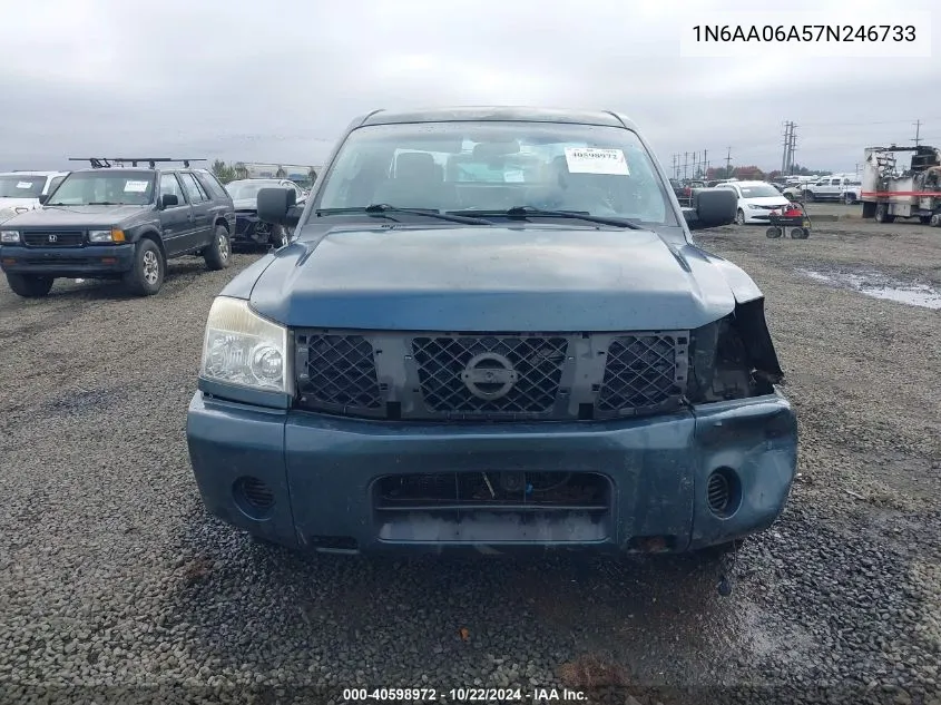 2007 Nissan Titan Xe VIN: 1N6AA06A57N246733 Lot: 40598972