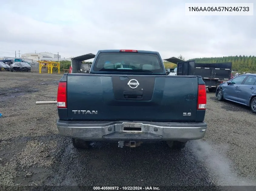 2007 Nissan Titan Xe VIN: 1N6AA06A57N246733 Lot: 40598972