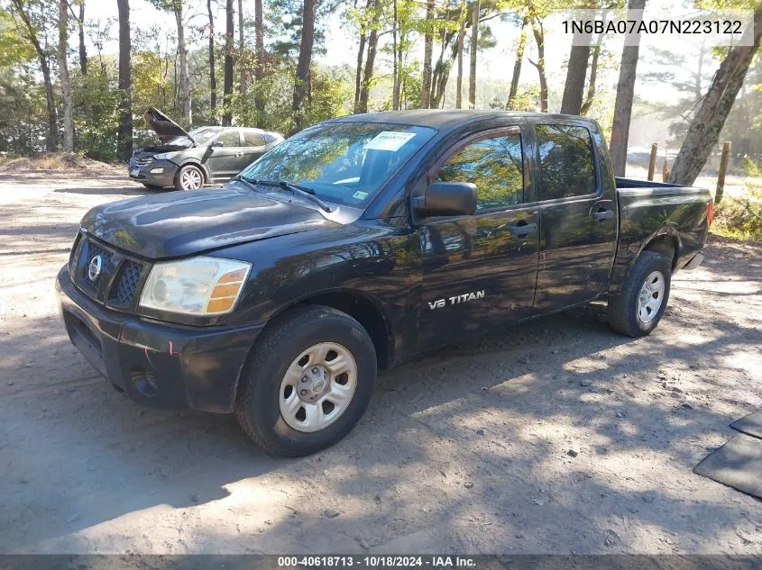 2007 Nissan Titan Xe VIN: 1N6BA07A07N223122 Lot: 40618713