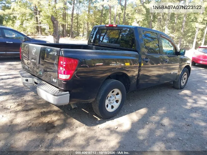 2007 Nissan Titan Xe VIN: 1N6BA07A07N223122 Lot: 40618713