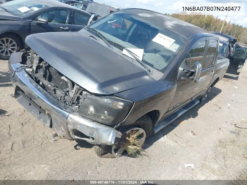 2007 Nissan Titan Se VIN: 1N6BA07B07N240477 Lot: 40746776