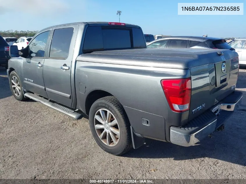 2007 Nissan Titan Le VIN: 1N6BA07A67N236585 Lot: 40749917