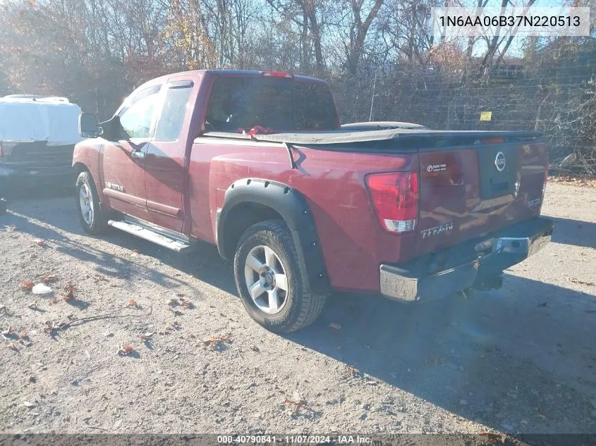 2007 Nissan Titan Se VIN: 1N6AA06B37N220513 Lot: 40790841