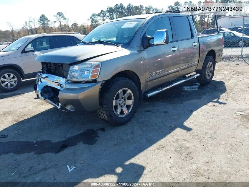 2007 Nissan Titan Se VIN: 1N6BA07B77N243439 Lot: 40806122