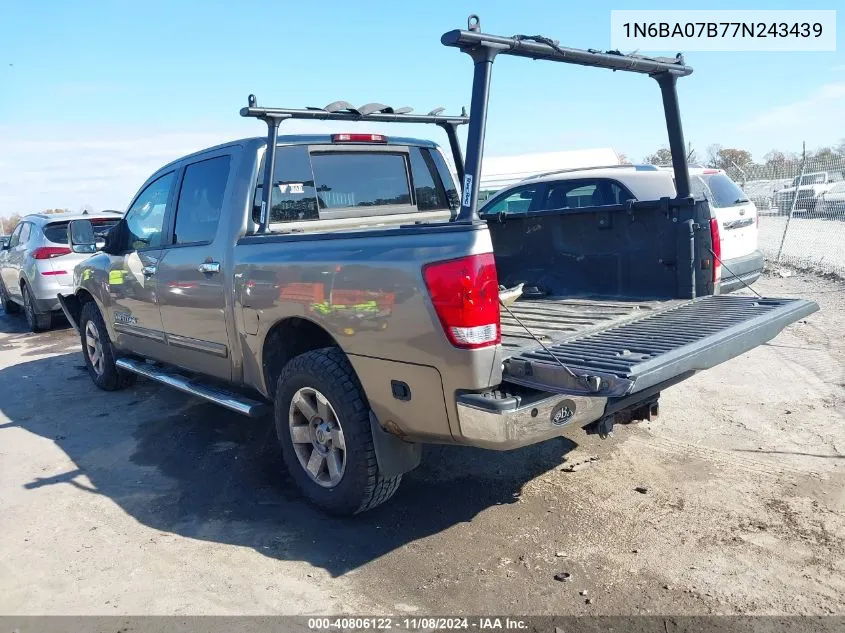 2007 Nissan Titan Se VIN: 1N6BA07B77N243439 Lot: 40806122