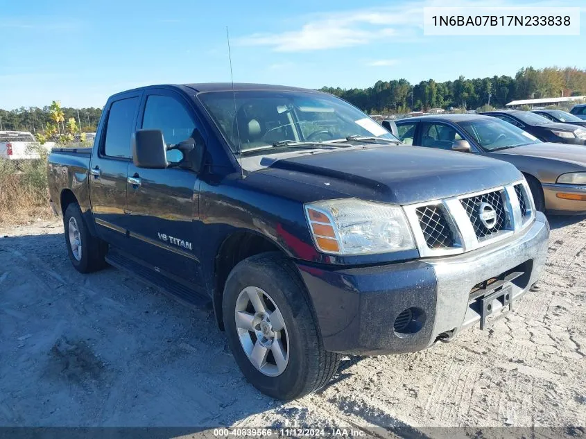 2007 Nissan Titan Le/Se/Xe VIN: 1N6BA07B17N233838 Lot: 40839566