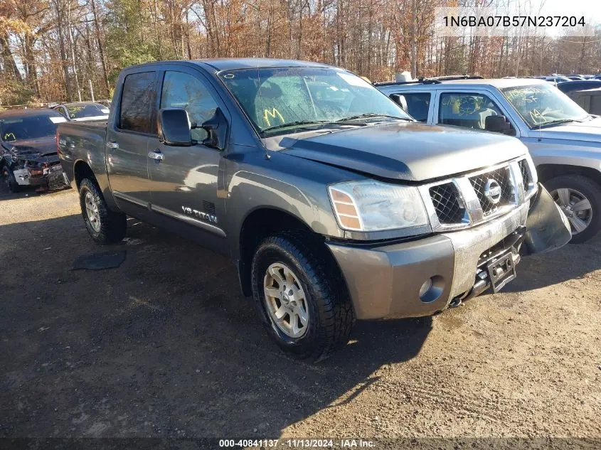 2007 Nissan Titan Se VIN: 1N6BA07B57N237204 Lot: 40841137