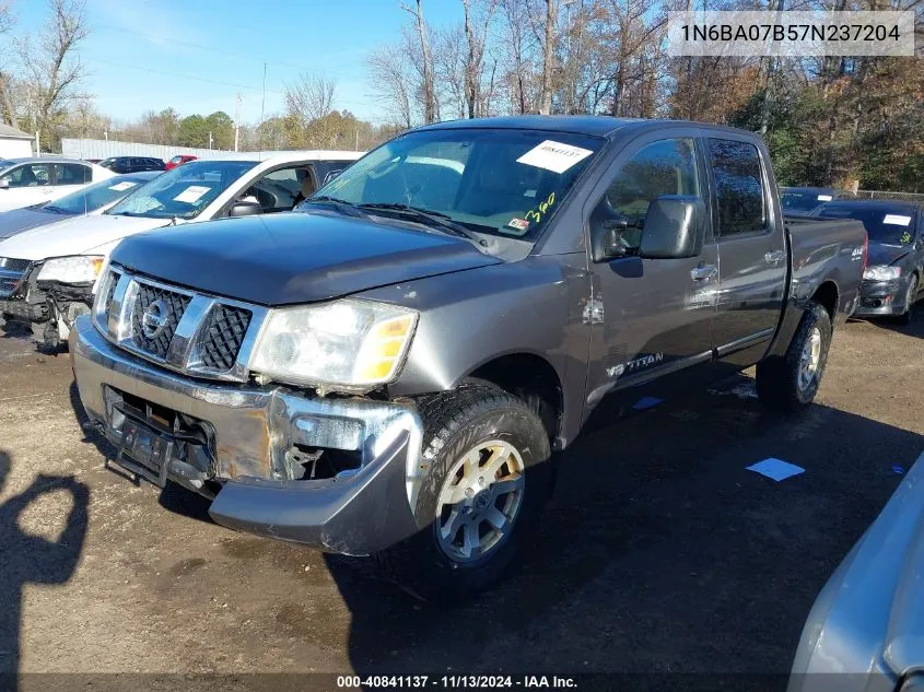 2007 Nissan Titan Se VIN: 1N6BA07B57N237204 Lot: 40841137